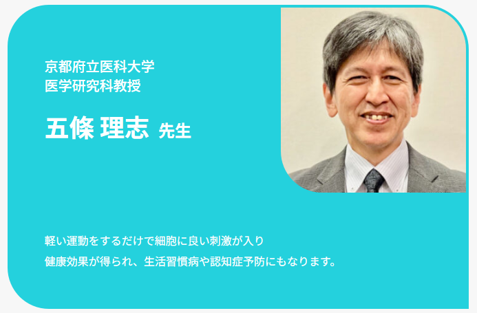 低酸素トレーニングについての京都府立医科大学医学研究科教授五條 理志 先生の推薦